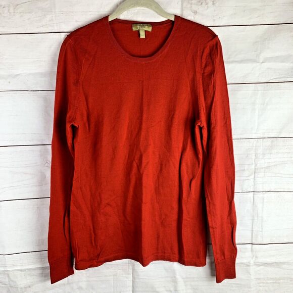 Merino Charter Club Luxury Macys Red Sweater Wool Large Medium M 8 10 Pullover - Picture 1 of 14